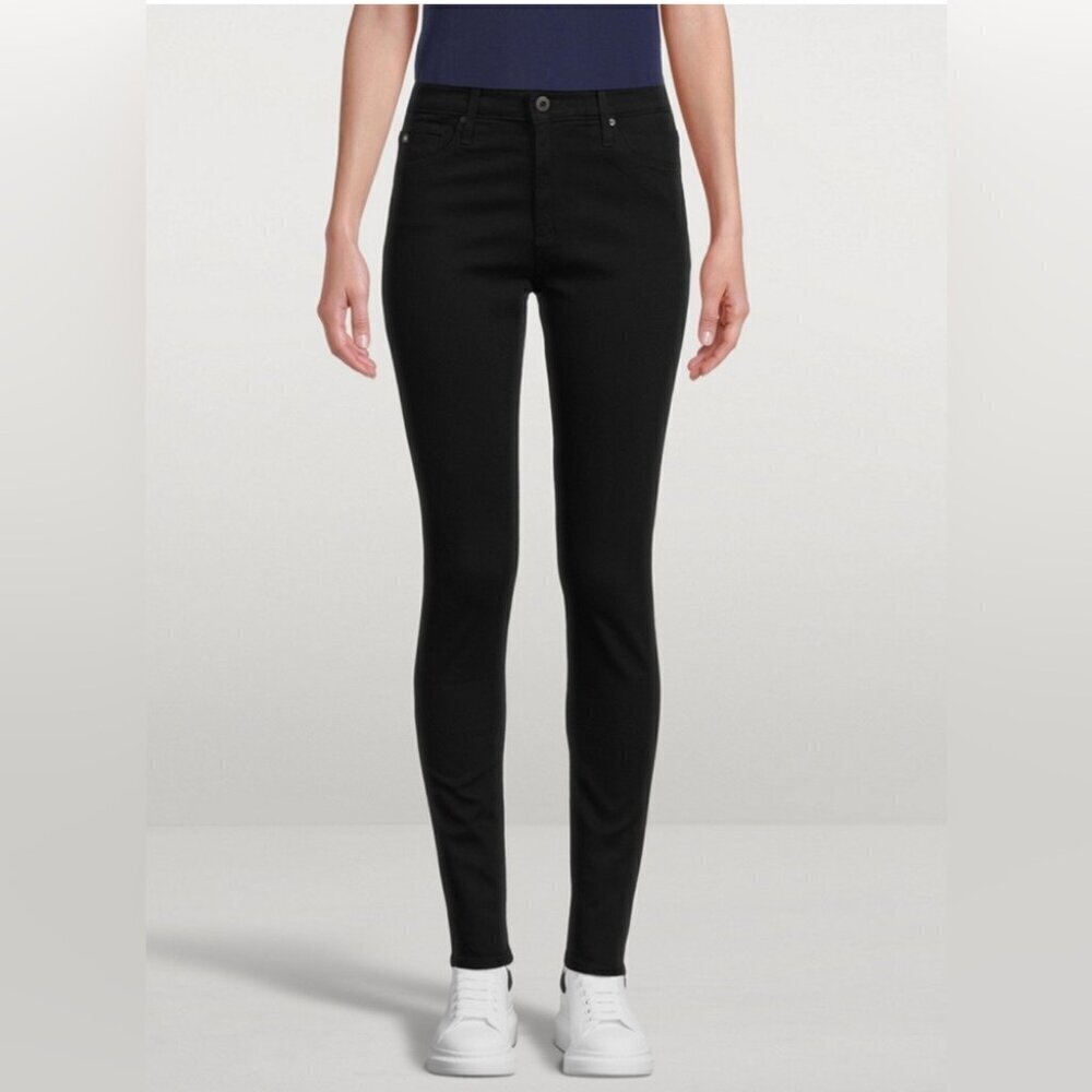 AG “Farrah” trendy high waisted stretch Black skinny ankle denim jean 28
